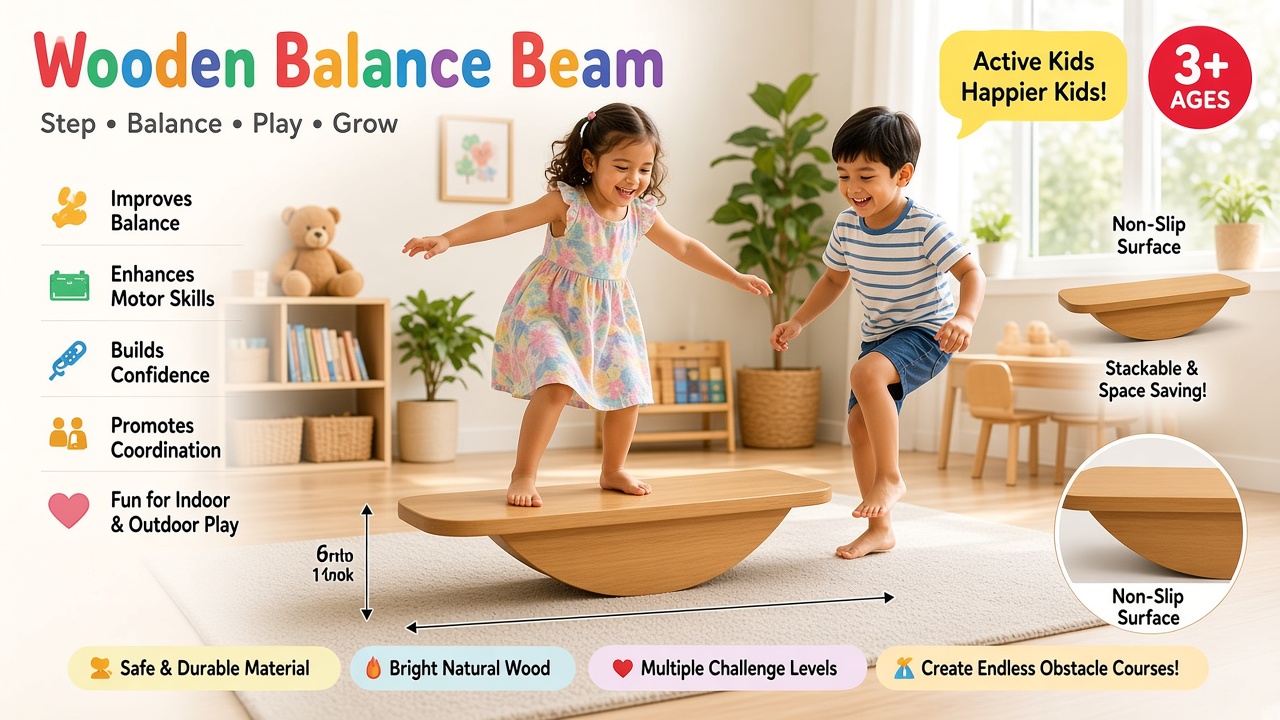 | Autism in Pakistan wooden balance beam for kids